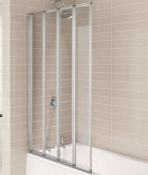 Brand New Boxed Aqualux Aqua 4 Four Folding Silver Frame Bath Screen 1400mm H x 840mm W RRP £169....