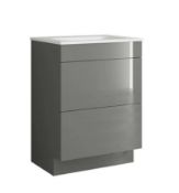 Brand New Boxed House Beautiful Ele-ment(s) Gloss Grey 600mm Floorstanding Vanity RRP £450 **No V...