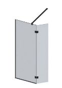 Brand New Boxed Bathstore Wet Room Screen & Pivot Screen 700/350 x 2000mm - Black RRP £395 **No V...