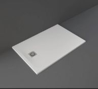 Brand New Boxed RAK Feeling Low Profile 1200 x 800mm Stone Resin White Shower Tray RRP £355.94