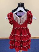 Red flamenco dress made in Spain. Approx age 4 to 6