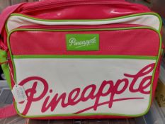 Small pink green and white bag