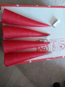 8 red cone candles approx 9
