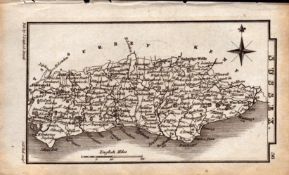Sussex Antique Copper Engraved George IV Map by Sidney Hall.