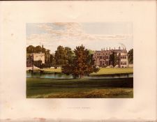 Broughton Castle Banbury Oxford Gilt-Edge Coloured Antique Book Plate.