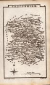 Shropshire Antique Copper Engraved George IV Map by Sidney Hall.