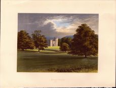 Castle Forbes Aberdeenshire Scotland Gilt-Edge Coloured Antique Book Plate.