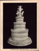 3-Tier Wedding Cake Victorian Antique Chromolithograph Print