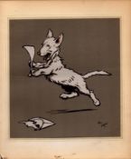 Cecil Aldin Merry Party Rare Antique Book Plate “Opening The Mail”.