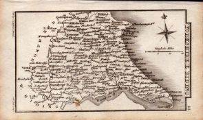 Yorkshire East Riding Antique Copper Engraved George IV Map by Sidney Hall.
