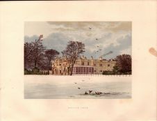 Ednaston Lodge Derbyshire Gilt-Edge Coloured Antique Book Plate.
