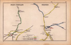 Pont-Cysylite Wales & Exeter Antique Railway Junction Diagram-70.