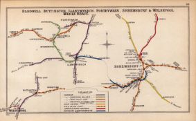 Blodwell, LLanymynech, Porthywaen, Wales Antique Railway Diagram-68.