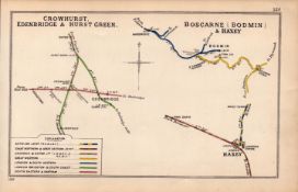 Crowhurst Hurst Green / Bodmin Cornwall Antique Railway Diagram-126.
