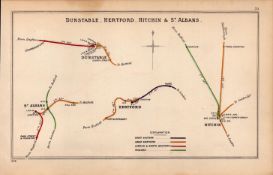 Dunstable, Hertford, Hitchin, St Albans Antique Railway Diagram-35.