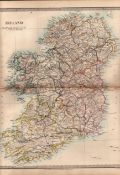 Ireland All Four Provinces Antique Detailed Victorian c1850 Map.