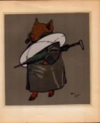 Cecil Aldin Merry Party Rare Antique Book Plate “ Pig Getting Ready To Bathe”