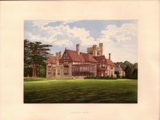 Cowdray Park Midhurst Sussex Gilt-Edge Coloured Antique Book Plate.