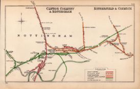 Clifton Colliery Colwick Nottingham Antique Railway Diagram-144.