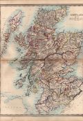 Scotland Including The Highlands Antique Detailed Victorian c1850 Map.