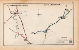 Ewell, Epsom, Leatherhead Antique Railway Junction Diagram-101.