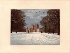 Glamis Castle Nr Forfar Scotland Gilt-Edge Coloured Antique Book Plate.