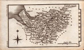 Cheshire Antique Copper Engraved George IV Map by Sidney Hall.