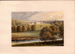 Floors Castle Near Kelso Scotland Gilt-Edge Coloured Antique Book Plate.