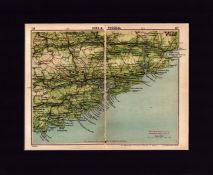 Cork & Youghal Ireland Coloured Mounted Antique Map.