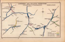 Aldershot Basingstoke Guildford Wimbledon Antique Railway Diagram-4.