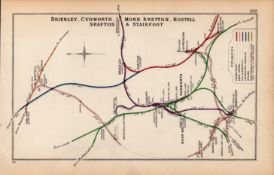 Brierley Cudworth Shafton Yorks/Hull Antique Railway Diagram-109.