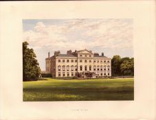 Lathom Hall Ormskirk Lancashire Gilt-Edge Coloured Antique Book Plate.