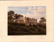 Workington Hall Whitehaven Cumbria Gilt-Edge Coloured Antique Book Plate.