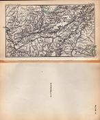 Switzerland &The Alps Etc Double Sided Antique 1896 Map.