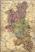Collection of 11 Coloured Victorian Large Map GW Bacon 1899 Set 4.