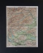 Central Perthshire Scotland Coloured Mounted Antique Map.