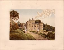 Mount Edgcumbe Cornwall Gilt-Edge Coloured Antique Book Plate.