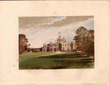 Moreton Hall Shropshire Gilt-Edge Coloured Antique Book Plate.