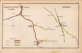 Penrith, Clifton, Tebay, Cumbria Antique Railway Diagram-58.