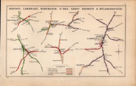 Bedford, Cambridge, Huntingdon, St Ives Antique Railway Junction Diagram-5.