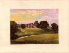 Bramhall Hall Nr Stockport Cheshire Gilt-Edge Coloured Antique Book Plate.