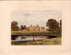 Badminton House Gloucestershire Gilt-Edge Coloured Antique Book Plate.