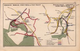 Aberavon Port Talbot Neath Wales Antique Railway Diagram-141.