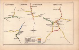 Eardisley, Lydford, Leominster, Hereford Antique Railway Diagram-34.