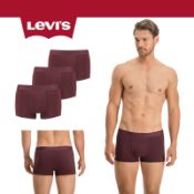 1 x Levi's Premium Trunk Short Briefs 3 Pack Bordeaux Size Small Original Box