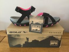 Gola Womens “Cedar” Hiking Sandals, Black/Hot Pink, Size 5 - Brand New