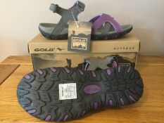 Gola Womens “Cedar” Hiking Sandals, Grey/Purple, Size 7 - Brand New