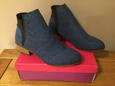 Dolcis “Wendy” Ankle Boots, Size 7, Blue - New RRP £45.00