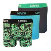 1 x Levi's 200CA Boxer Briefs 3 Pack Hawaiian Print Light Blue Size Small Original Box