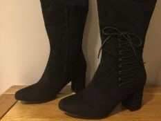 Dolcis “Emma” Long Boots, Block Heel, Size 3, Black - New RRP £55.00